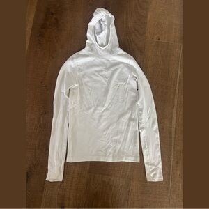 athleta textured pullover hooded long sleeve shirt